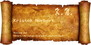 Kristek Norbert névjegykártya