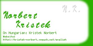 norbert kristek business card